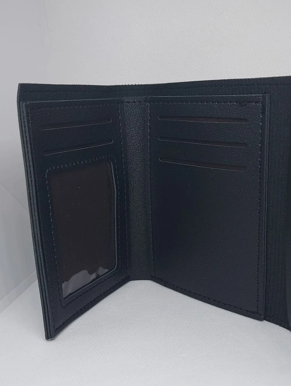 Wallet Faux Leather With Heart Snap Closure Black NWT